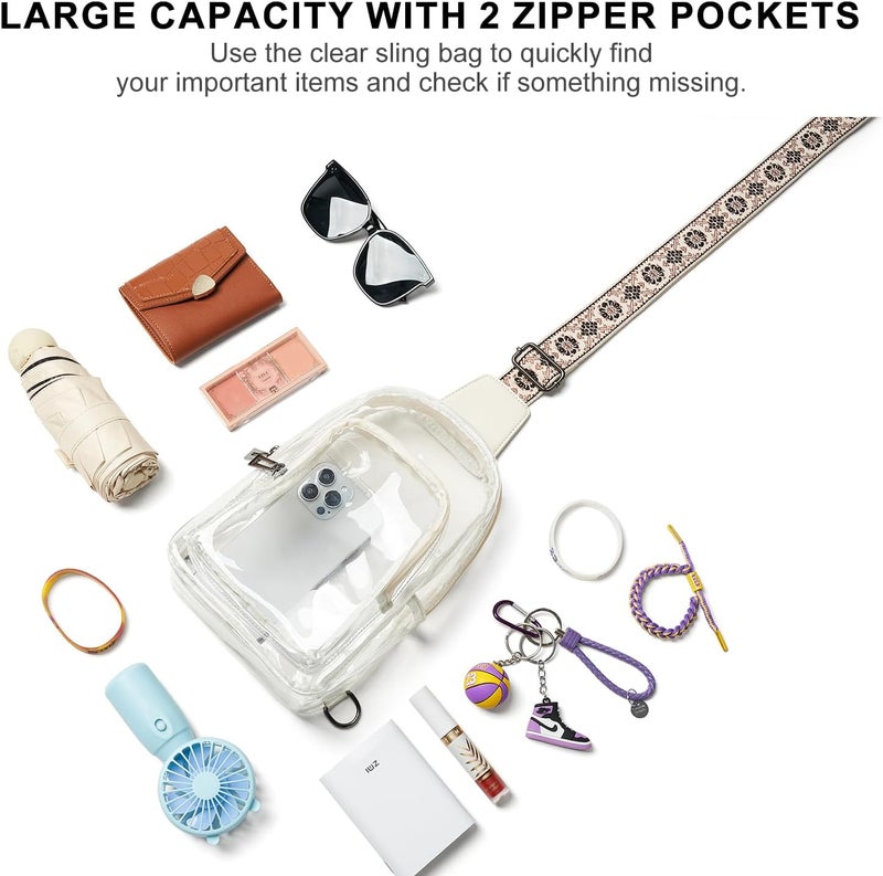 LATMAP Clear Bag for Stadium Events, Clear Purse for Women Stadium Crossbody Bag, Transparent Bag for Concerts Sports - Image 4